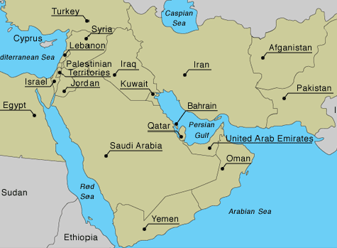 Map of Middle East