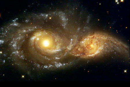 Hubble's Colliding Galaxies