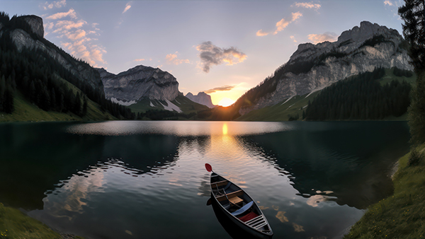 boat on swiss lak